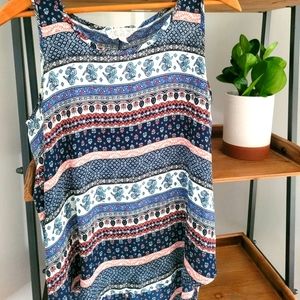 UC Pink Rose patterened women's flowy tank M